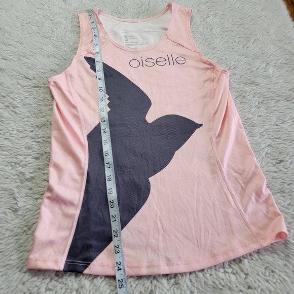Oiselle Tank Top Women's Small Pink Bird Mesh Racerback Cycling - Picture 6 of 6